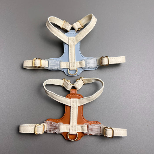 Anti-Escape Leather Cat Harness Set - Leather Soft Adjustable, Waterproof, Lightweight Vest for Cats and Small Dogs