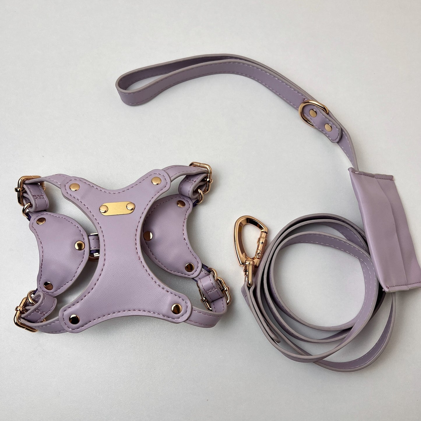 Deluxe Soft Leather Dog Harness and Leash Set - Adjustable, Waterproof and Easy to Clean - Small and Medium Dogs