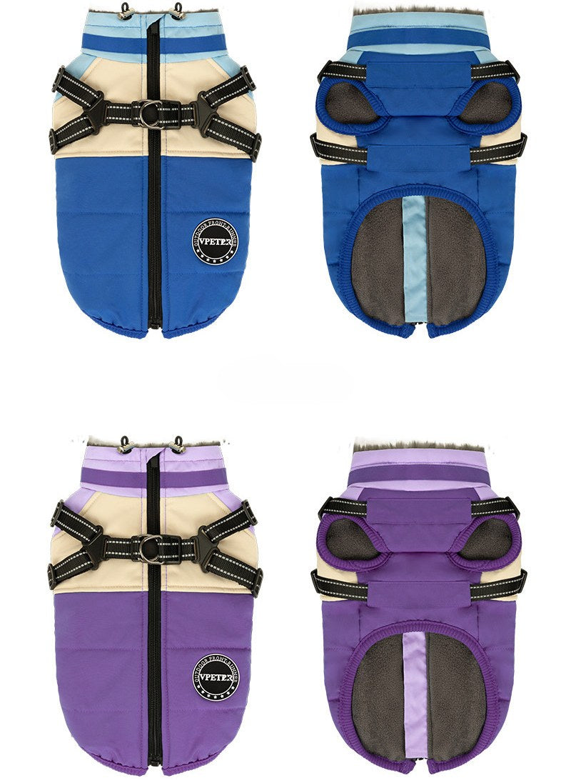 Multifunktionale warme Jacke für kleine Hunde mit Zugschnalle