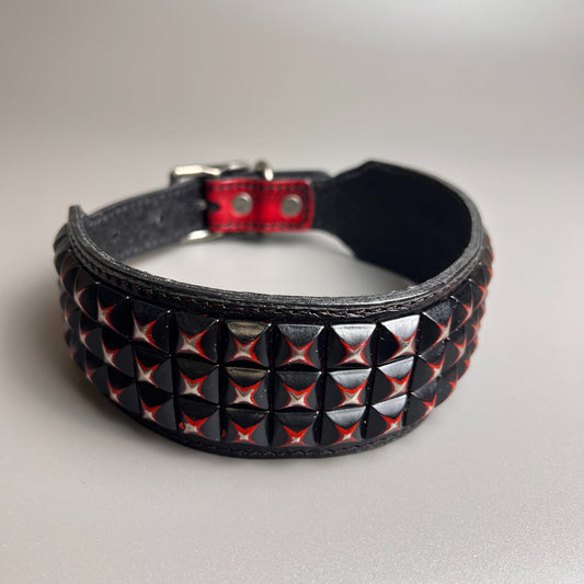 Retro genuine leather dog collar, punk style soft leather willow nail collar for bulldogs, Rottweiler German Shepherds