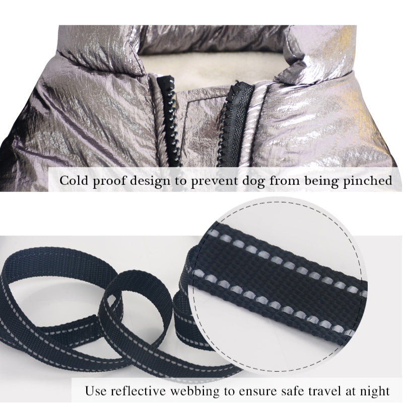 Hundejacke mit Traktion an Brust und Rücken, integrierte reflektierende Wärme für große Hunde