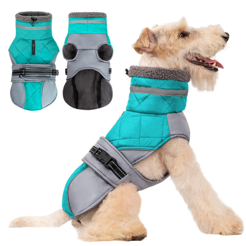 Hunde Wintermantel warm und winddicht hoher Kragen kann umgeschlagen werden für kleine und mittelgroße
