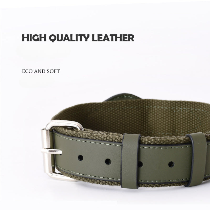 Soft Leather Pet Collar for Medium and Large Dogs