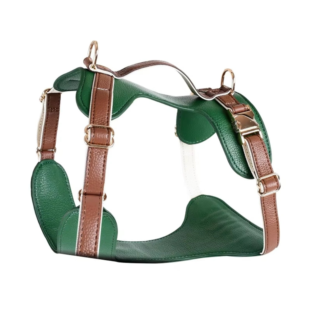 Leather Dog Harness with Handle Waterproof Dog Vest Leash Adjustable Soft and Comfortable for Medium and Large Dogs