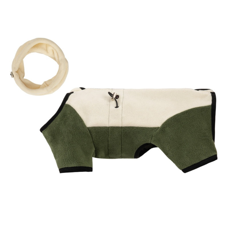 Warmer Vierbeinmantel für Hunde, Polarfleece, abnehmbarer Kragen