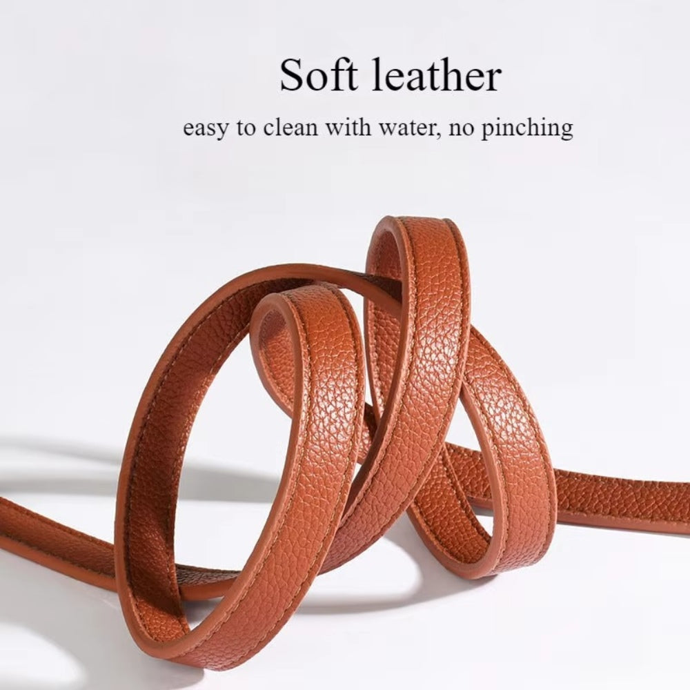 Leather Dog Harness with Handle Waterproof Dog Vest Leash Adjustable Soft and Comfortable for Medium and Large Dogs