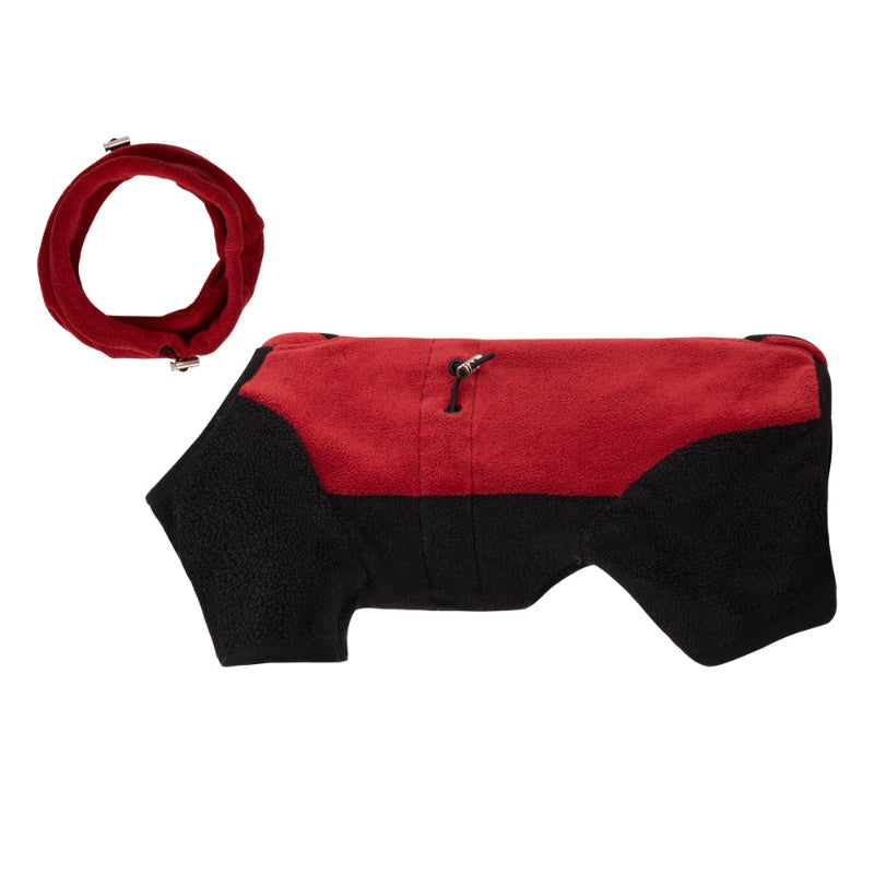 Warmer Vierbeinmantel für Hunde, Polarfleece, abnehmbarer Kragen