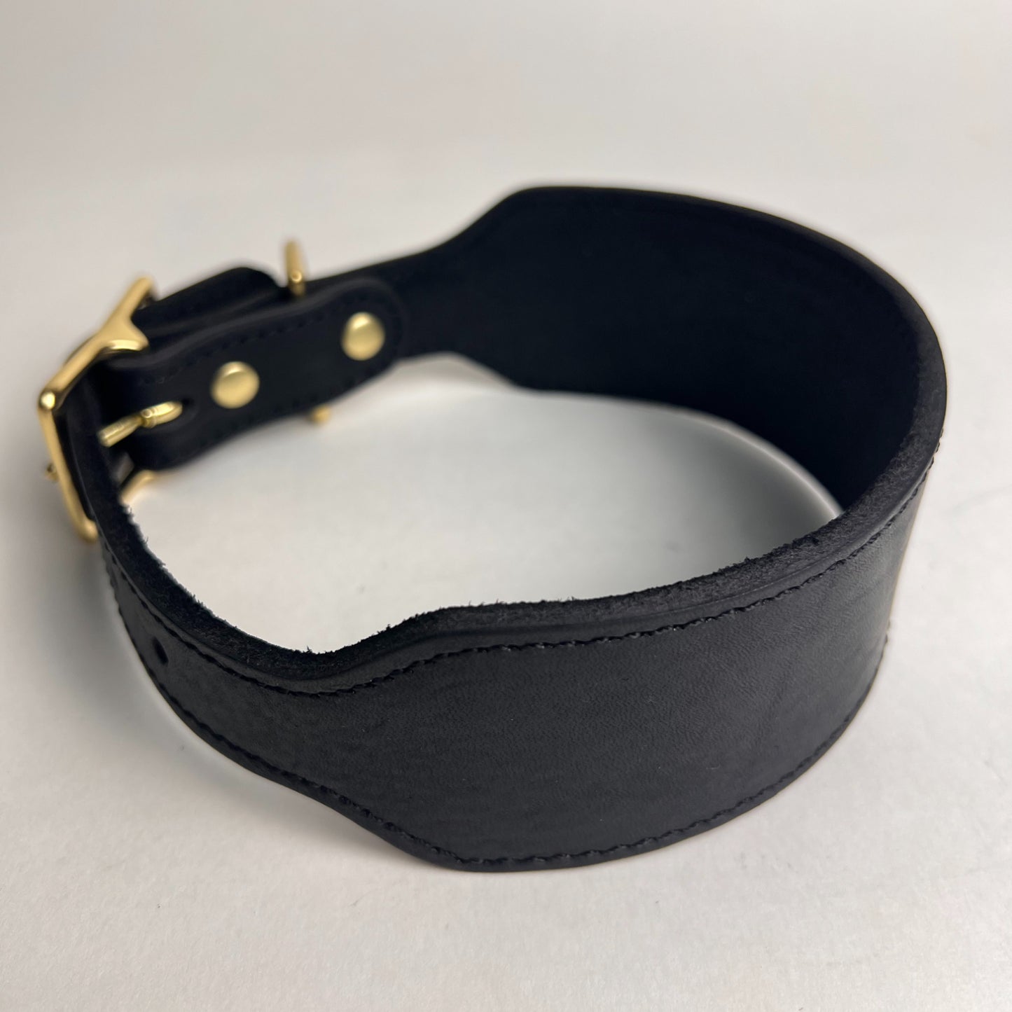Handmade Martingale Greyhound Collar Real leather dog collar with vintage brass buckle