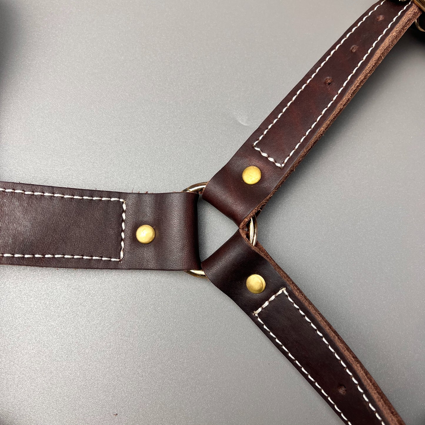 Genuine Leather Y-Shaped Dog Harness – Adjustable Neck and Chest, Pull-Proof, Durable for Large Dogs, Handcrafted Full Grain Leather