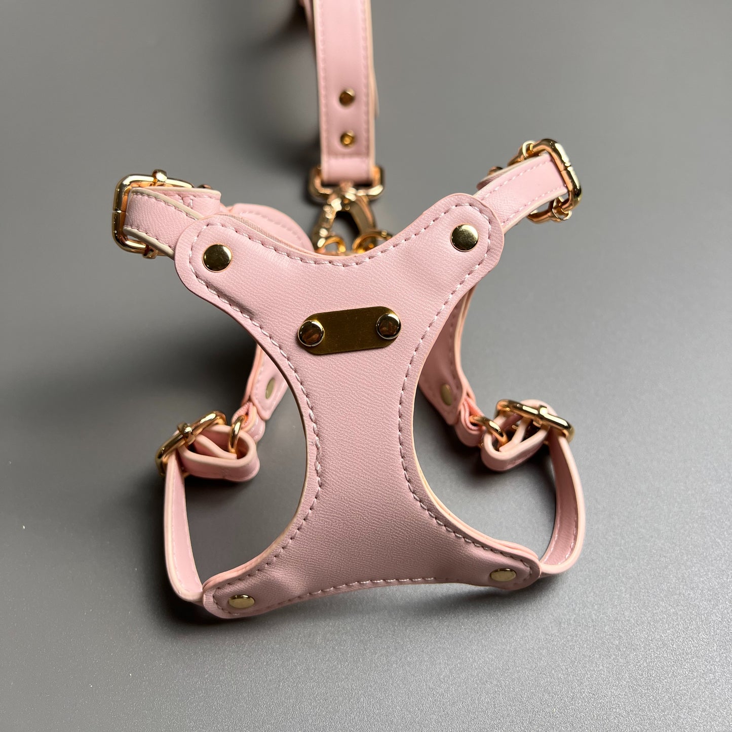Deluxe Soft Leather Dog Harness and Leash Set - Adjustable, Waterproof and Easy to Clean - Small and Medium Dogs