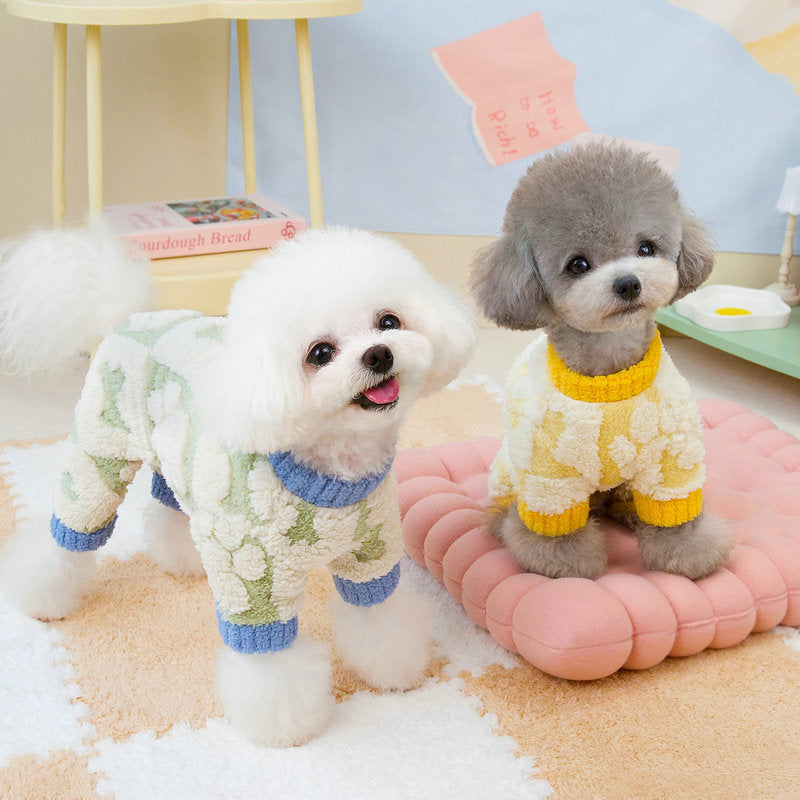 Small Dog Jacquard Square Fleece Jacket