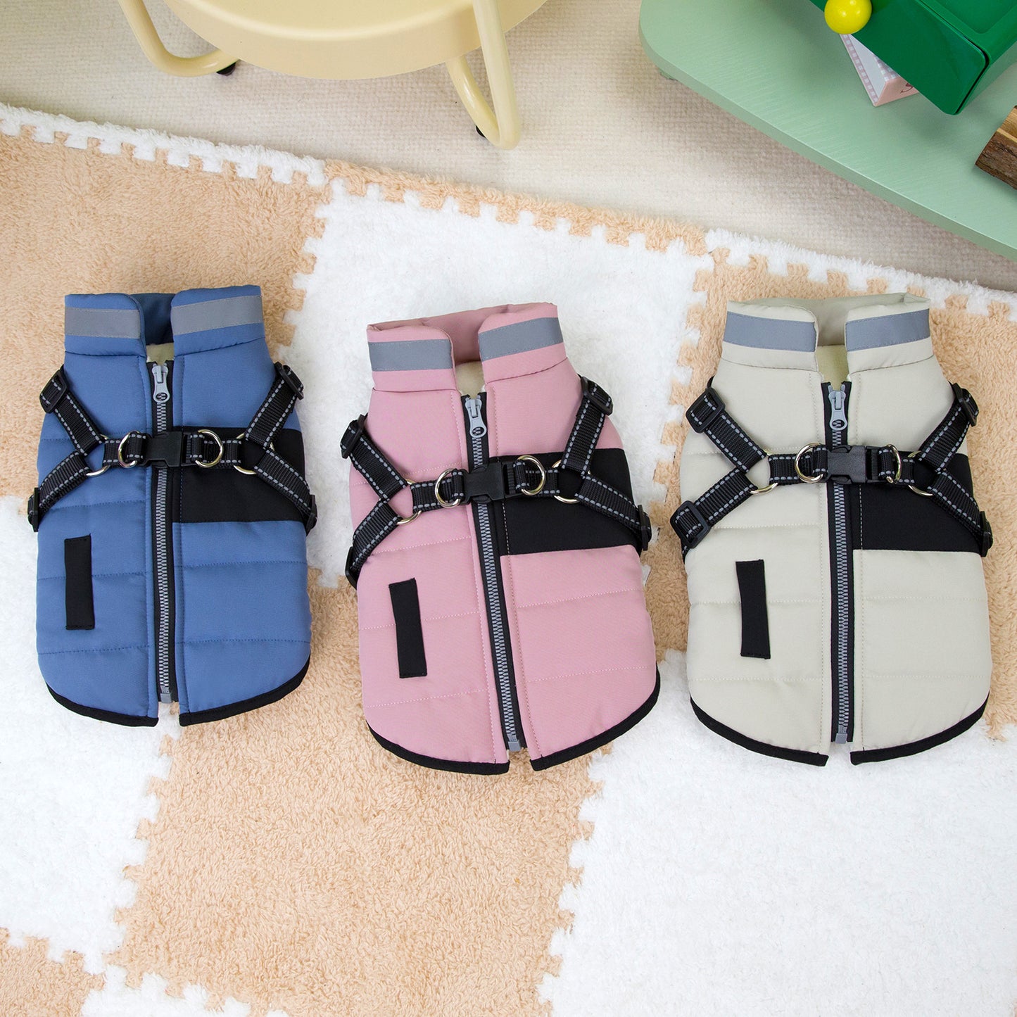 Small Dog Cotton-padded Reflective Harness Traction