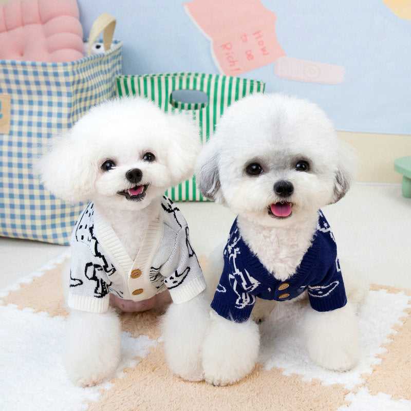Small dog cardigan sweater