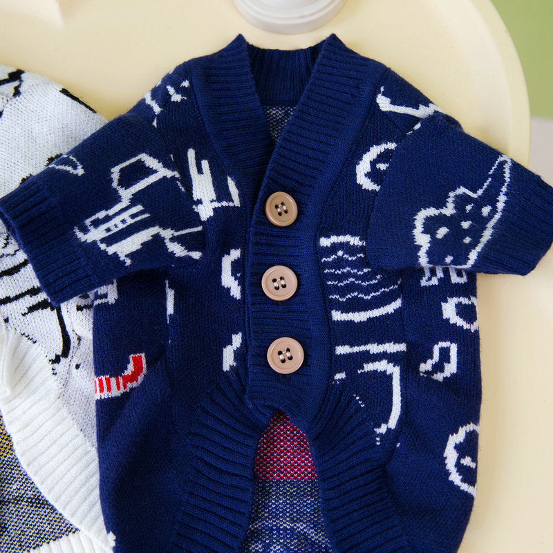 Small dog cardigan sweater
