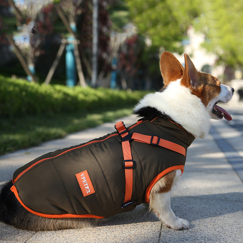 Warme wasserdichte Winterjacke für Hunde, Brust und Rücken, universell, Teddy Corgi