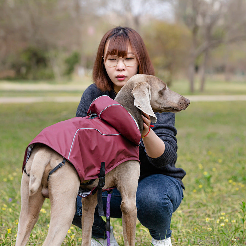 Medium and Large Dog Raincoat Portable Hooded Reflective