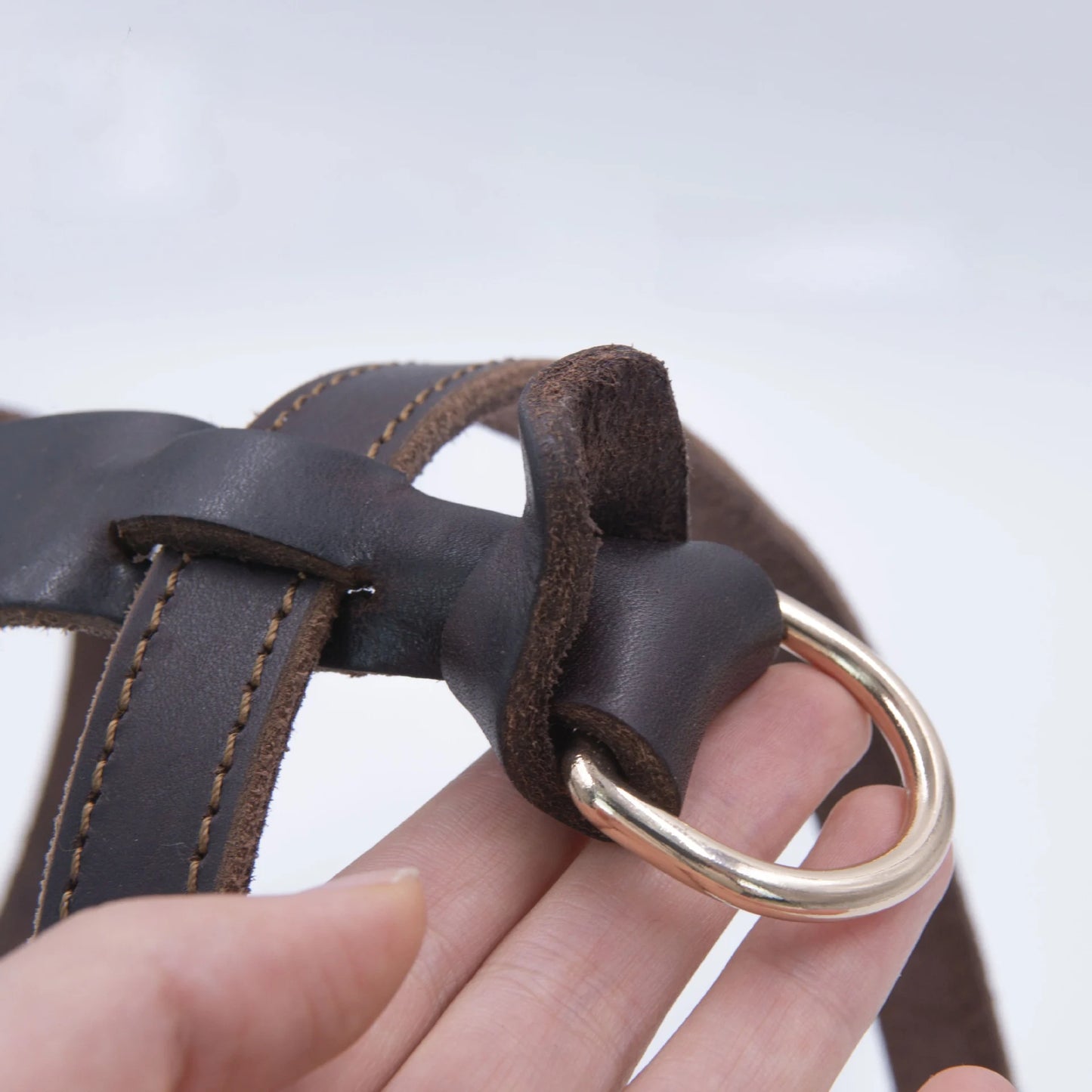 H-shaped cowhide dog harness 4.5mm thick and durable for medium and large dogs soft and non-squeezing adjustable harness