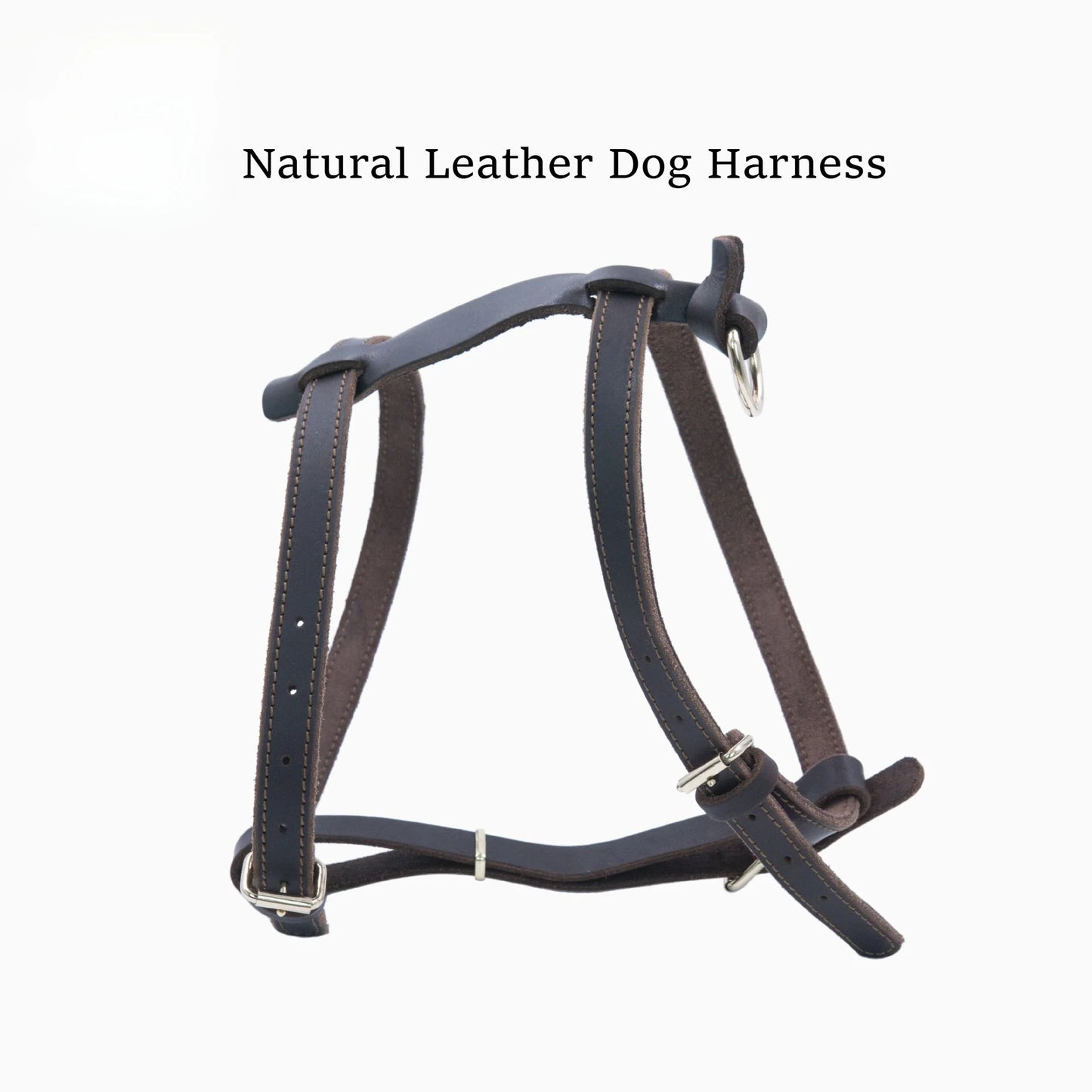 H-shaped cowhide dog harness 4.5mm thick and durable for medium and large dogs soft and non-squeezing adjustable harness