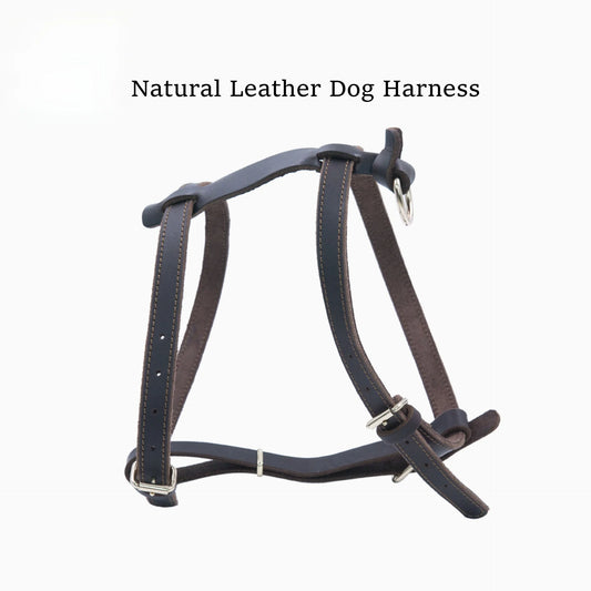 H-shaped cowhide dog harness 4.5mm thick and durable for medium and large dogs soft and non-squeezing adjustable harness