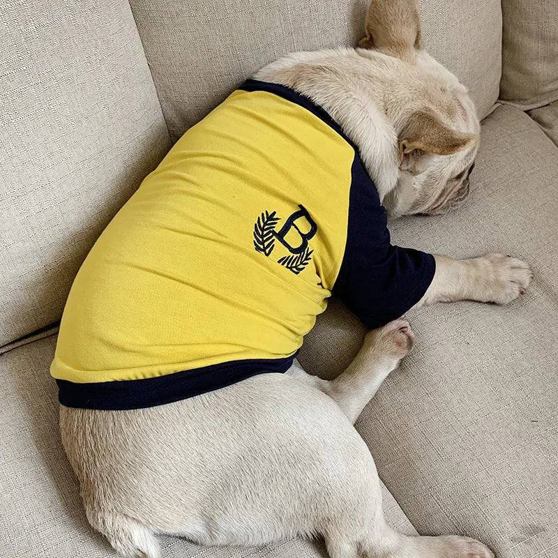 Summer Pet Clothing Small Dogs and Female Owners Sweatshirt Embroidered Short Sleeve Loose T-shirt French Bulldog Teddy