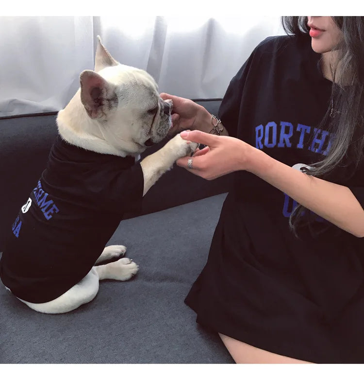 Summer thin pet sweatshirts Pets and owners matching clothing – cute couples clothing, intimate outfits for pets
