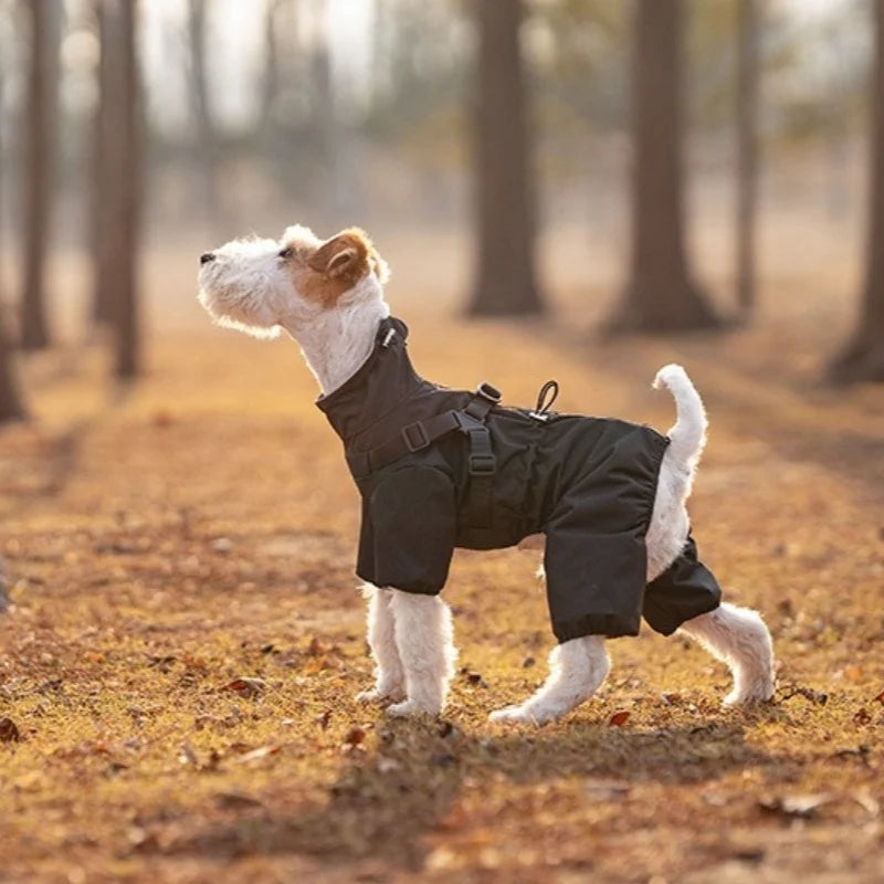 full-cover design dog raincoat dog jacket hiking snow suit for all dogs waterproof and windproof chest and back integrated