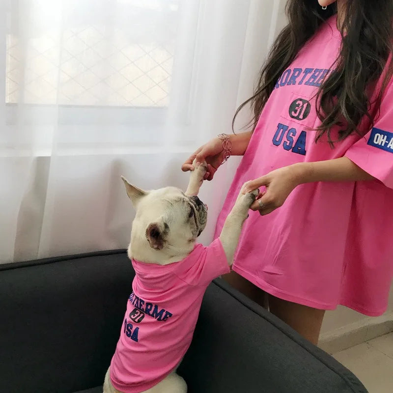 Summer thin pet sweatshirts Pets and owners matching clothing – cute couples clothing, intimate outfits for pets