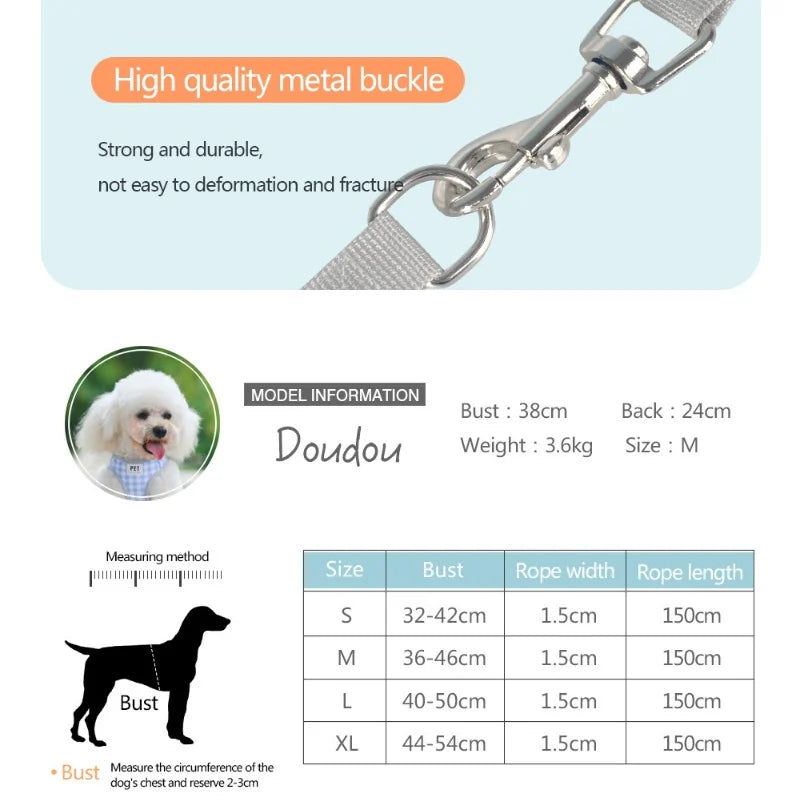 dog harness set Small dog chest and back integrated traction rope breathable pet supplies for walking outside suitable for kittens and puppies