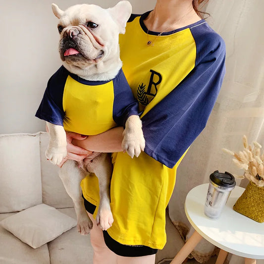 Summer Pet Clothing Small Dogs and Female Owners Sweatshirt Embroidered Short Sleeve Loose T-shirt French Bulldog Teddy