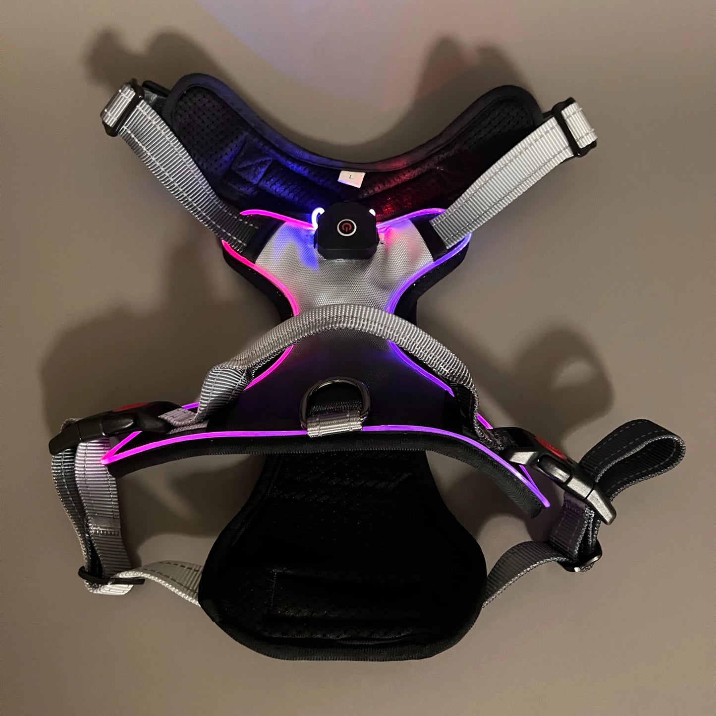 Cool Luminous Dog Harness with Handle - 6+ Hours of Battery Life, Waterproof Oxford Cloth, Fashionable Way to Walk Your Dog
