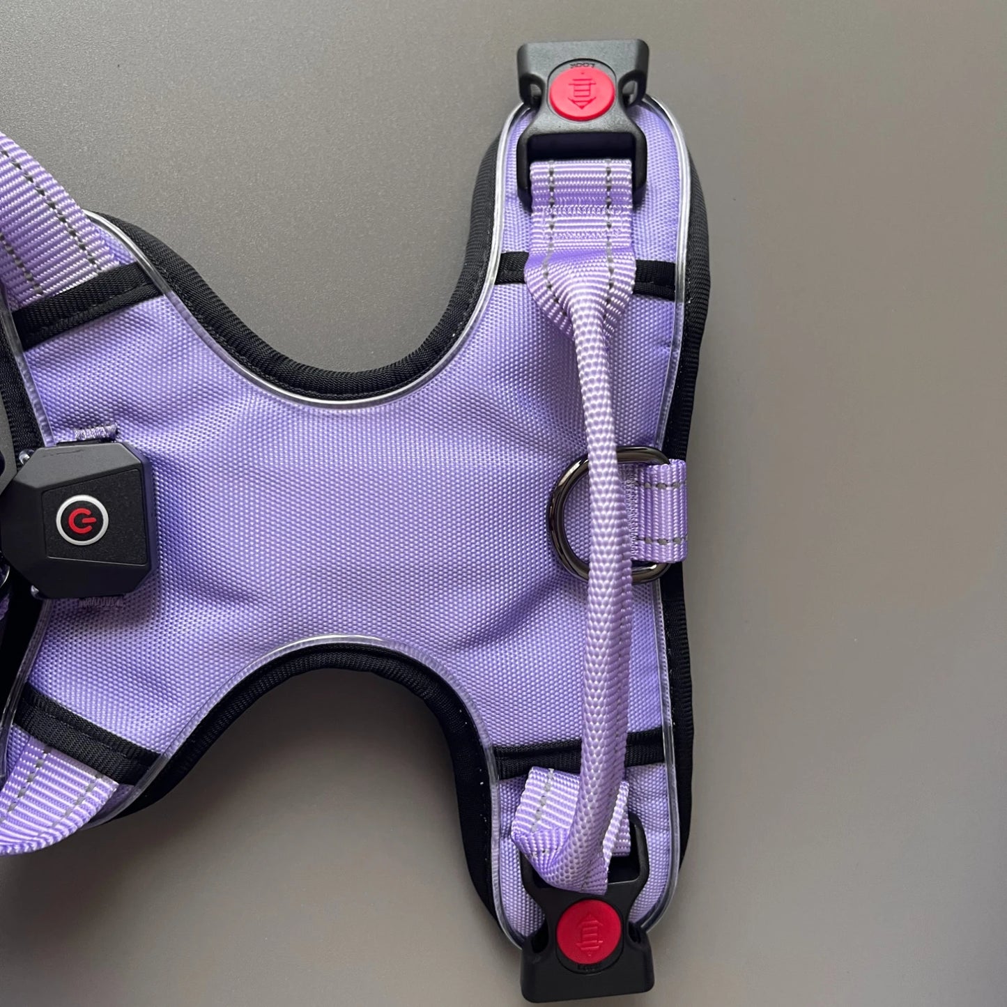 LED Dog Harness with Handle - 6 hours long battery life, waterproof Oxford cloth, stylish dog walking for medium and large dogs