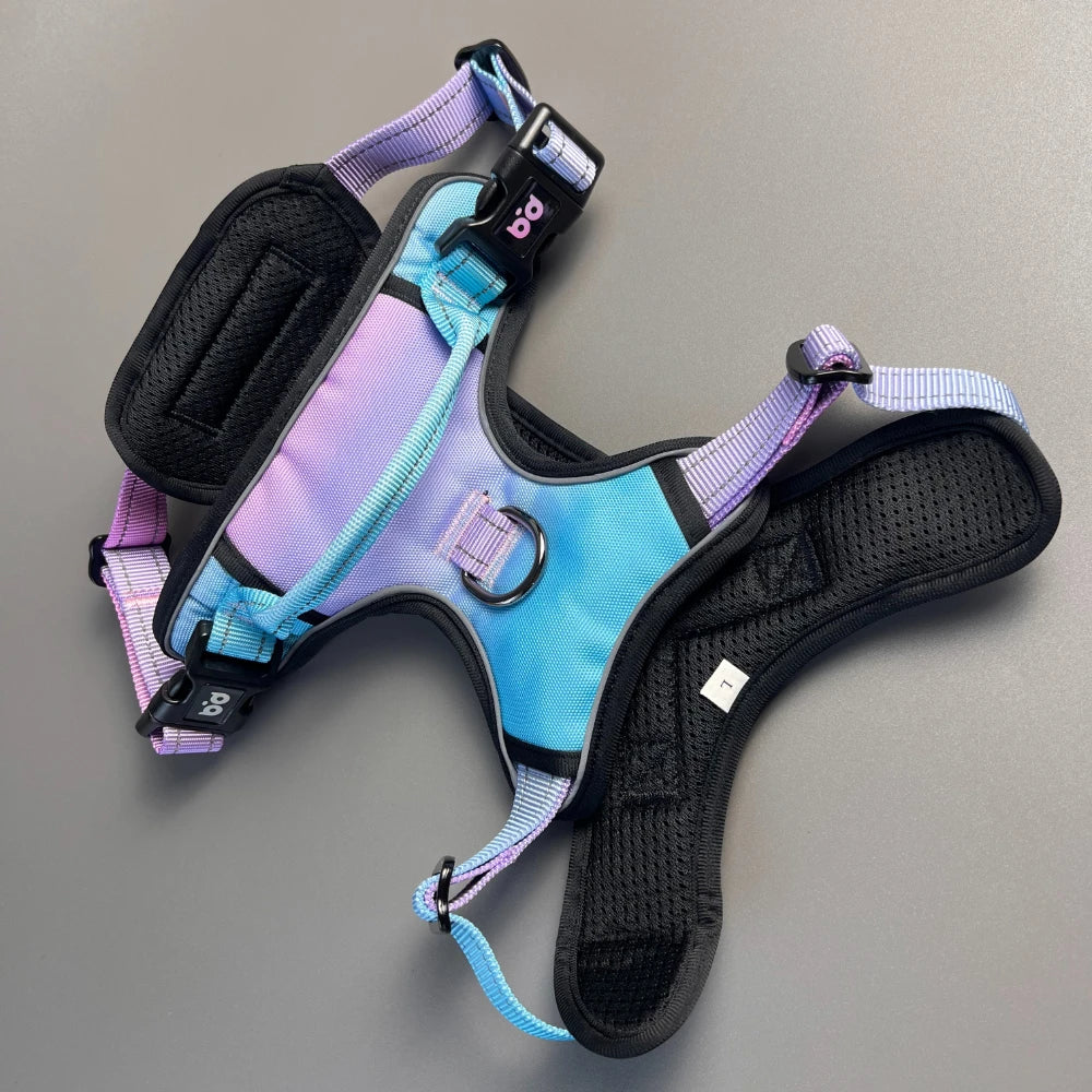 Anti slip dog harness set, waterproof Oxford cloth, breathable dog walking belt, vest style dog collar, running elastic rope