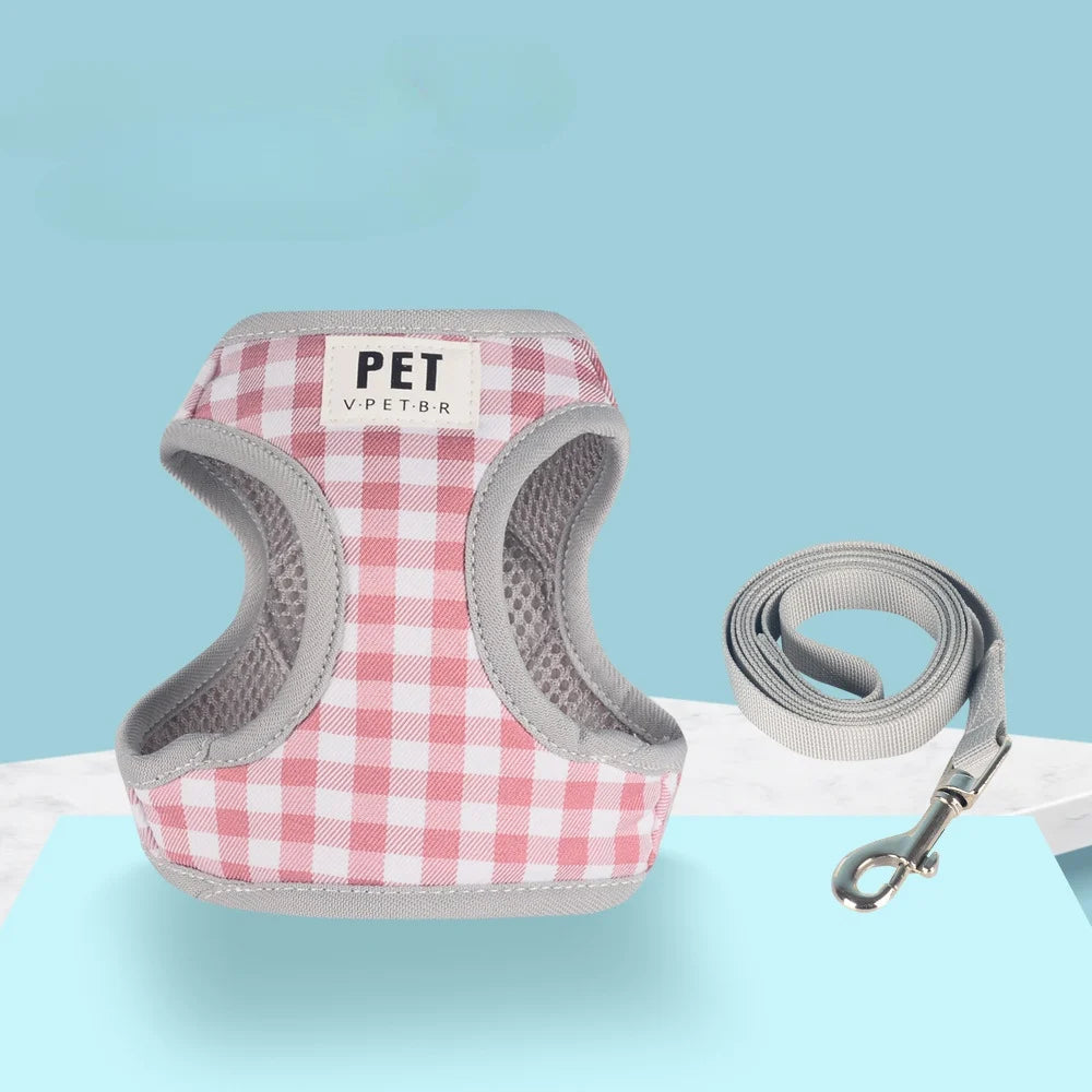 dog harness set Small dog chest and back integrated traction rope breathable pet supplies for walking outside suitable for kittens and puppies