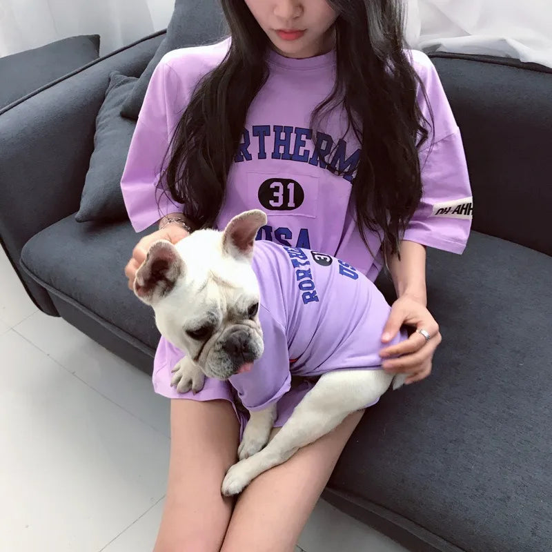 Summer thin pet sweatshirts Pets and owners matching clothing – cute couples clothing, intimate outfits for pets