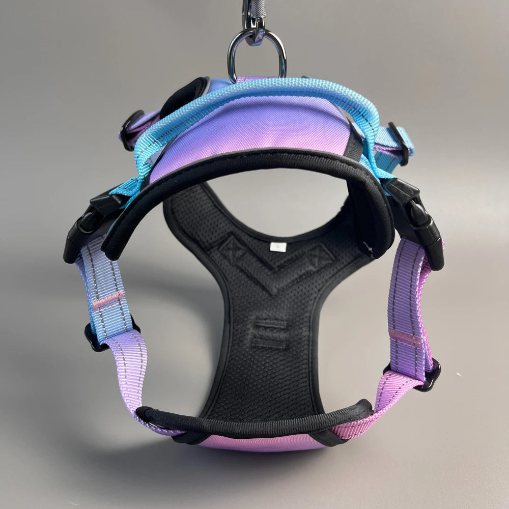 Anti slip dog harness set, waterproof Oxford cloth, breathable dog walking belt, vest style dog collar, running elastic rope