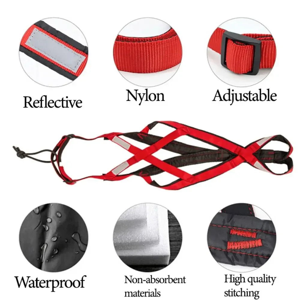 Sled dog training harness with anti-explosion adjustable leash | Suitable for medium and large husky dogs, reflective waterproof