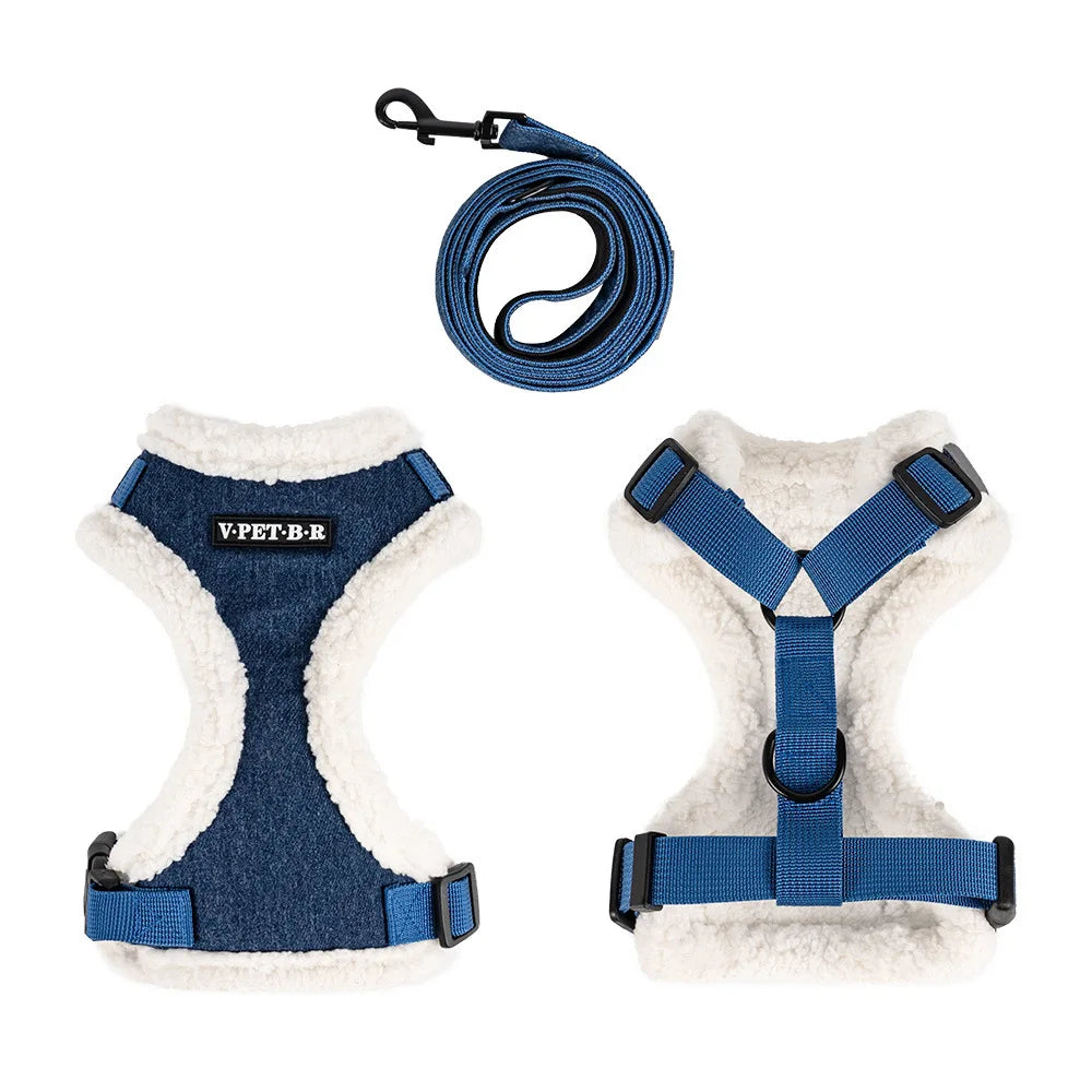 Vest-style pet leash set Small dog chest harness Teddy Bichon dog collar dog leash reflective adjustable