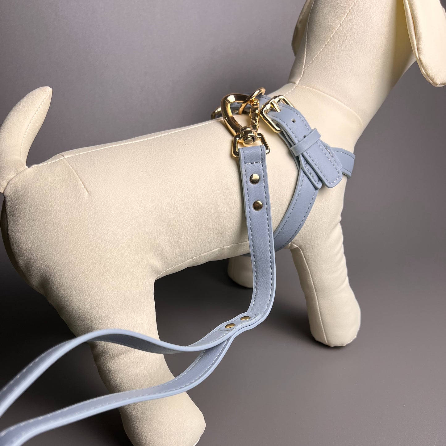 Waterproof leather dog harness set | Adjustable Y-shaped harness | Soft and comfortable Thickened metal buckle for small and medium dogs