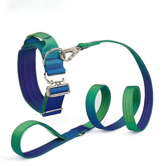 Tactical dog collar with leash set Collar width 5cm Maximum load 400kg, lined with comfortable rubber Suitable for medium and large dogs