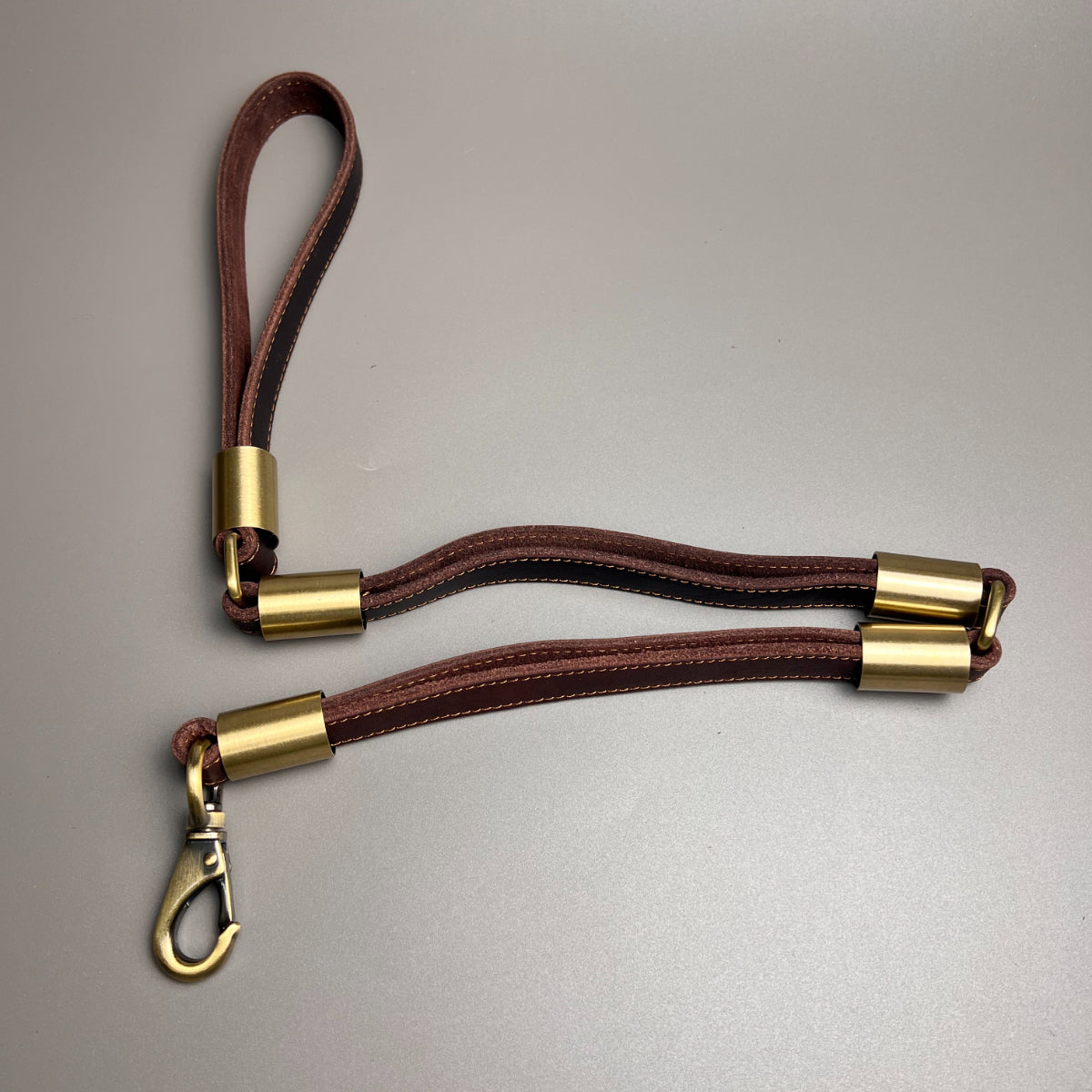 Genuine Cowhide Leash – Three-section Leather Dog Leash for Medium and Large Dogs, 300-pound Weight