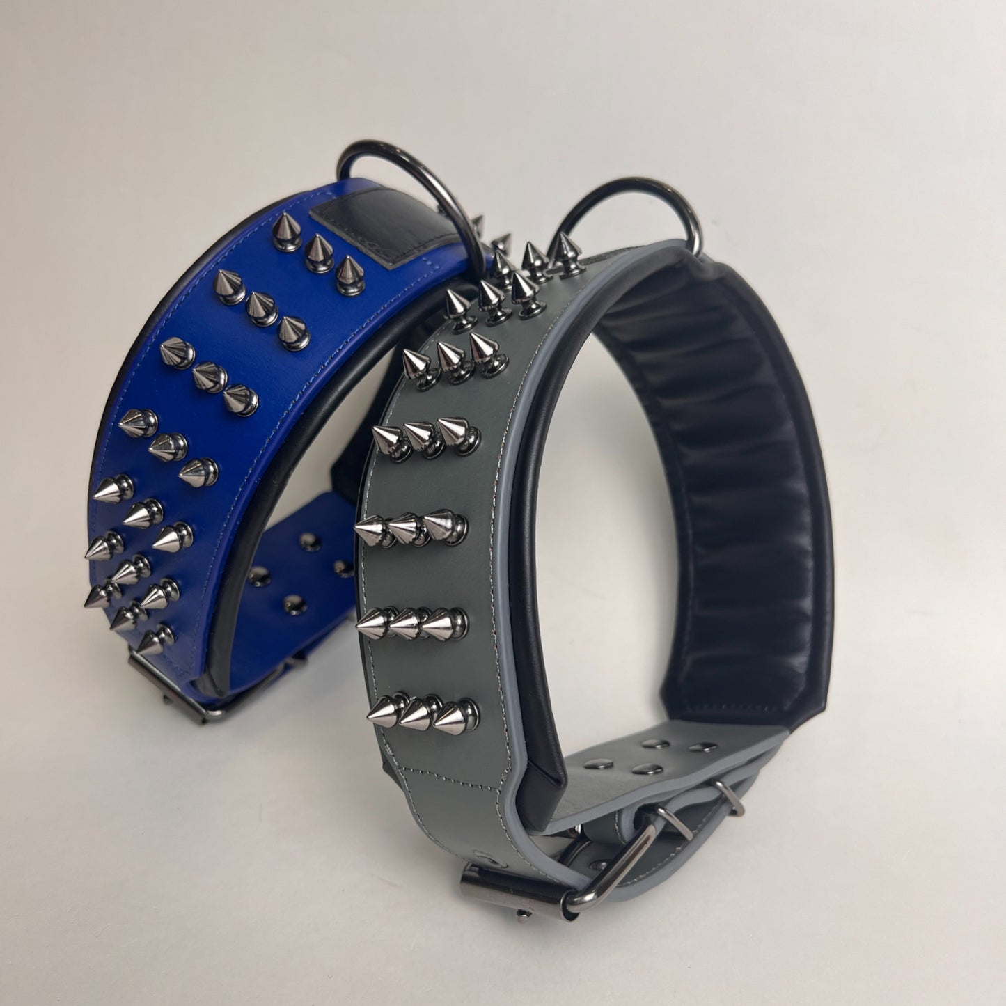 Luxury genuine leather Dog Collar Thick Studded Spiked Collar pit bull,German Shepherd,Poodle