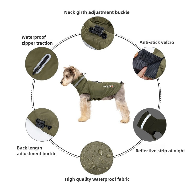 Waterproof Velcro for Small and Medium Dog Raincoat