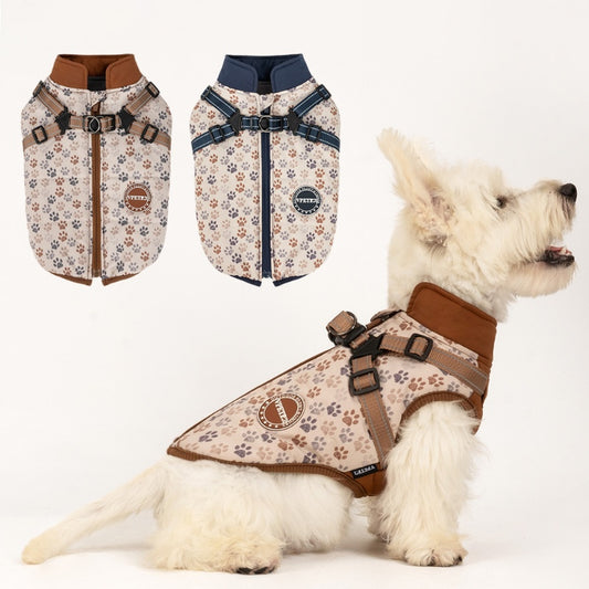 Manteau d'hiver en coton pour chienVeste de traction pour chiens de petite et moyenne taille