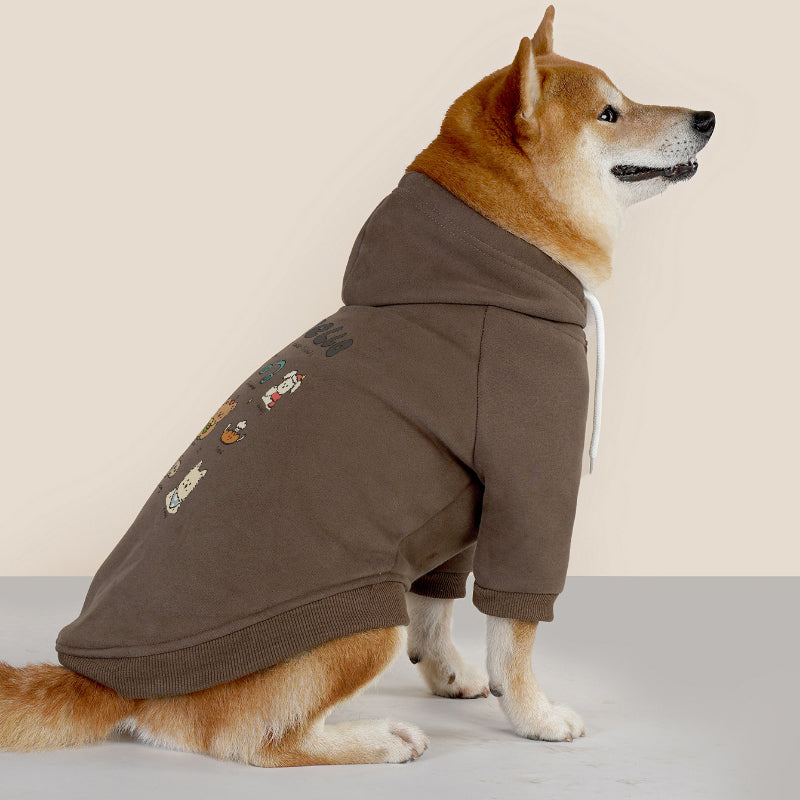 Dog winter sweatshirt with pure cotton lining and fleece suitable for all dogs