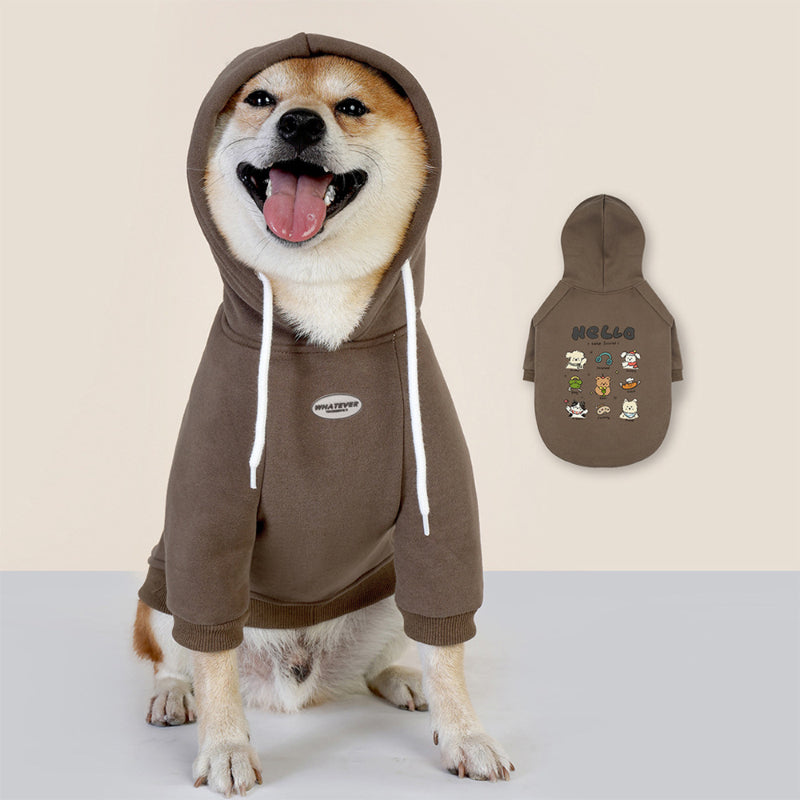 Dog winter sweatshirt with pure cotton lining and fleece suitable for all dogs