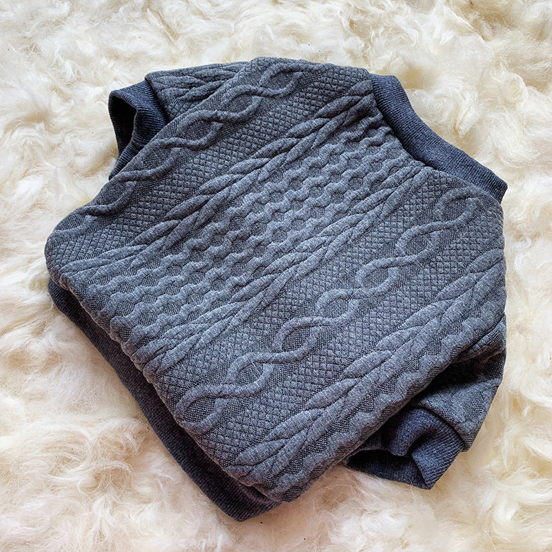 Fat dog winter warm sweater suitable for French bulldog clothes