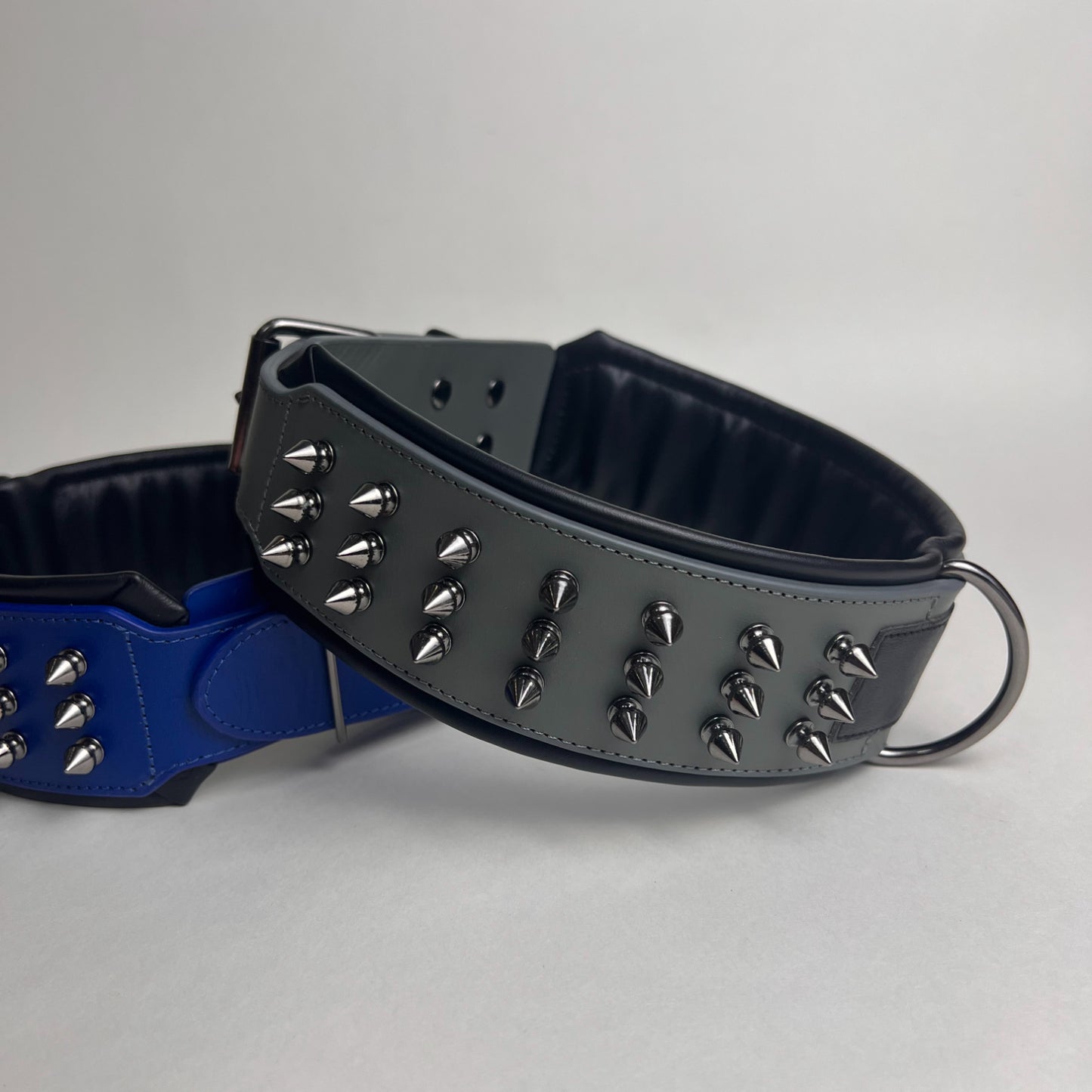 Luxury genuine leather Dog Collar Thick Studded Spiked Collar pit bull,German Shepherd,Poodle