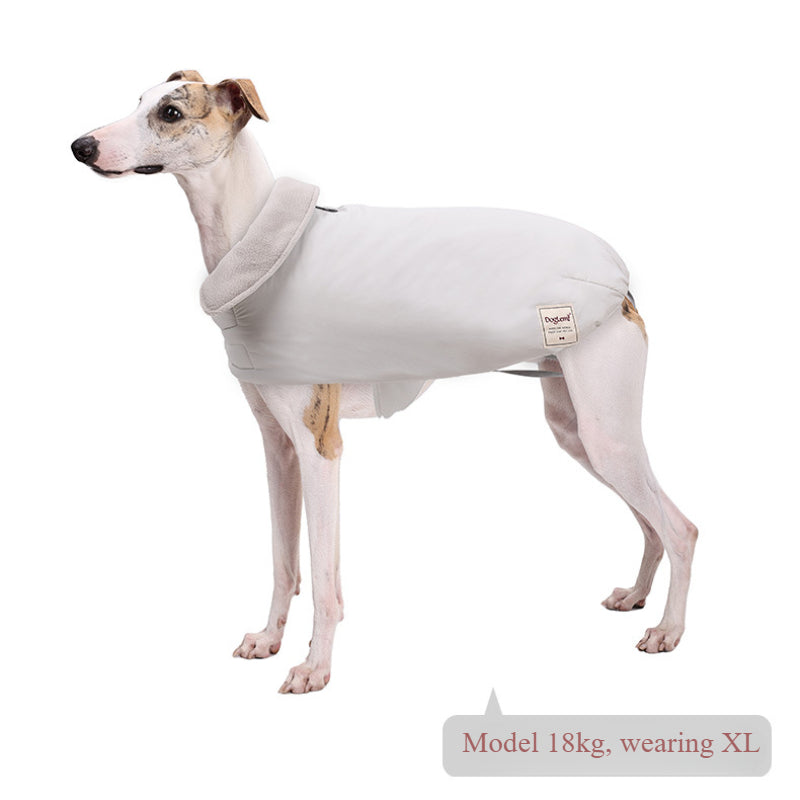 Dog warm jacket with waterproof fleece.