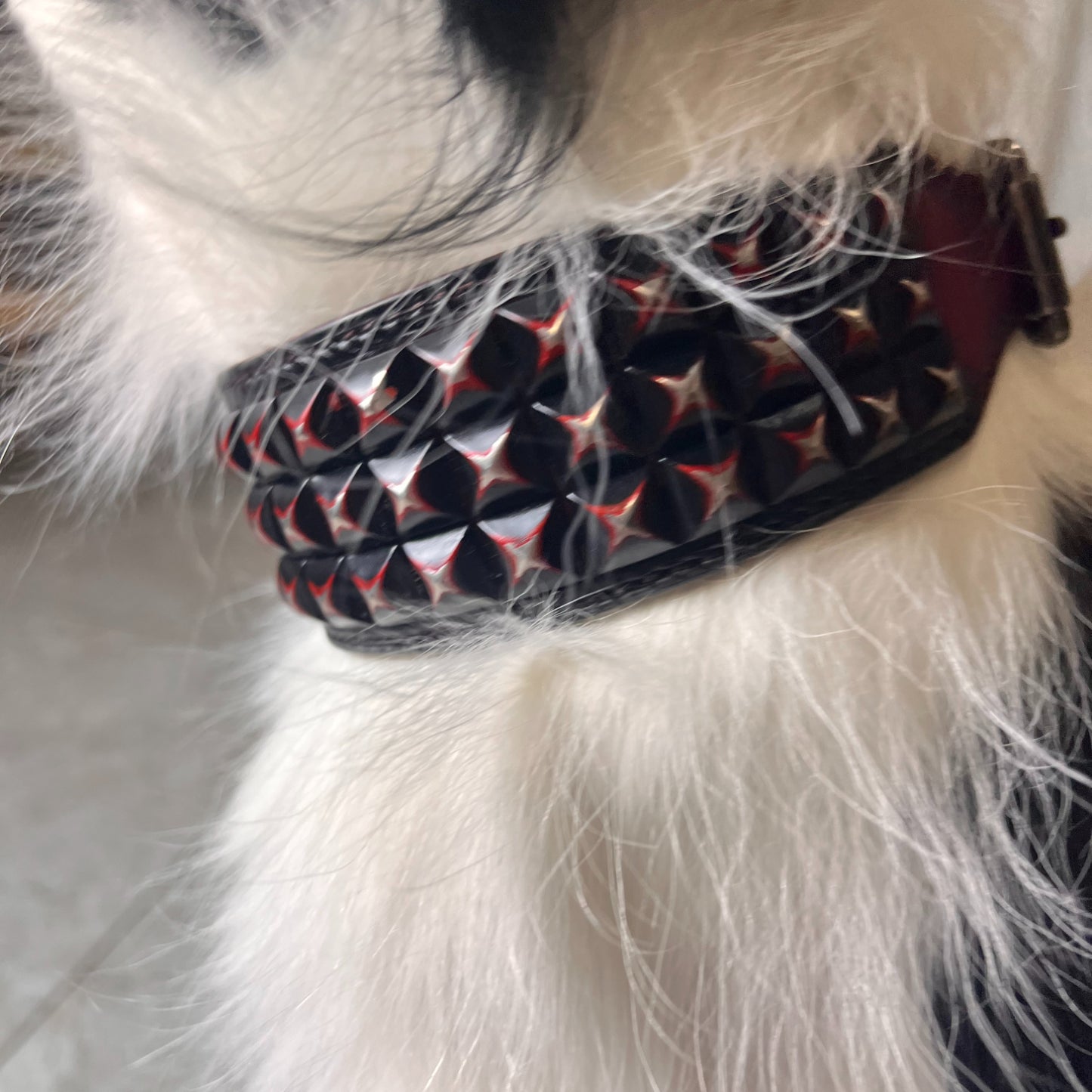 Retro genuine leather dog collar, punk style soft leather willow nail collar for bulldogs, Rottweiler German Shepherds
