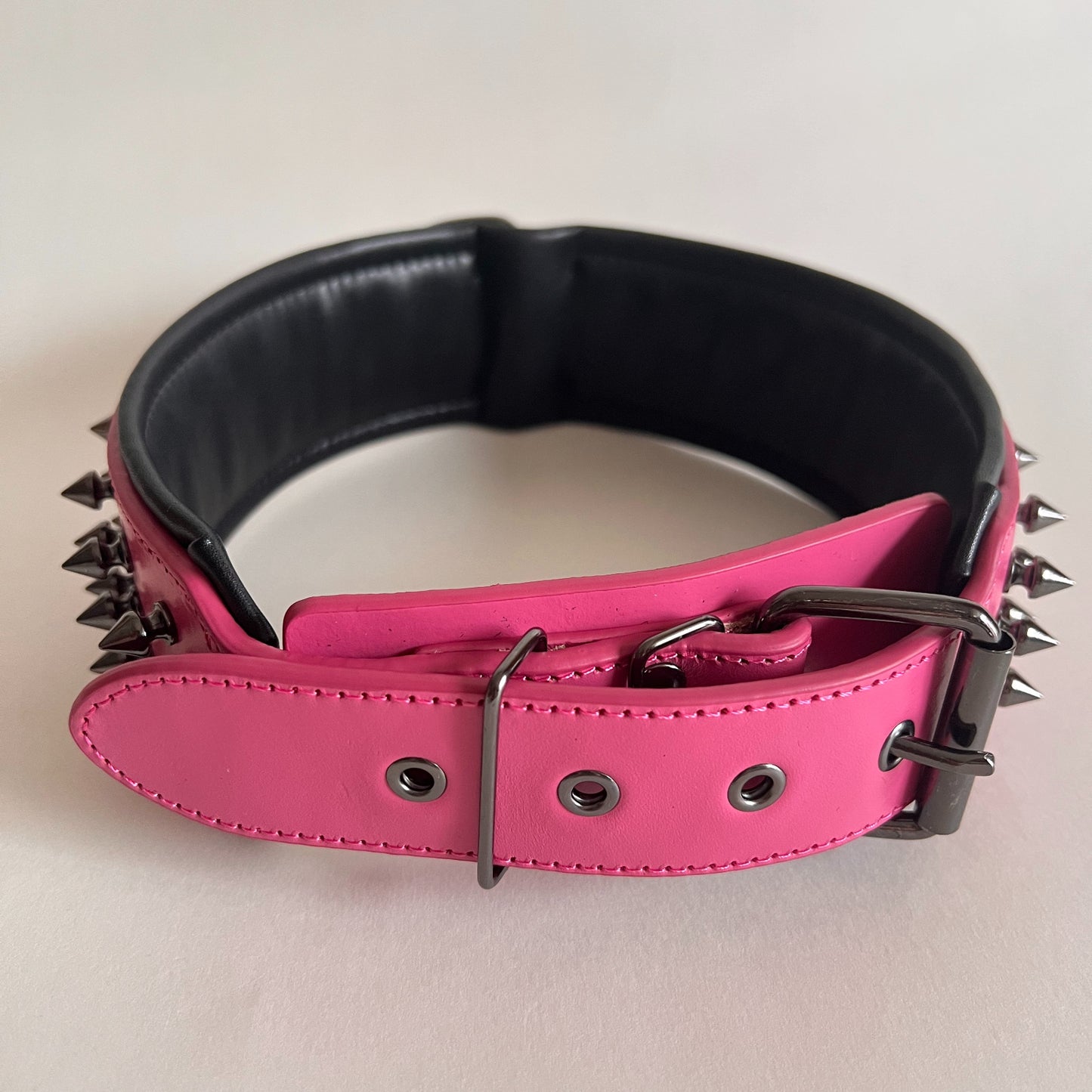 Heavy Duty Wide Studded Leather Dog Collar for Large Breeds – Thick 4.5mm Genuine Leather